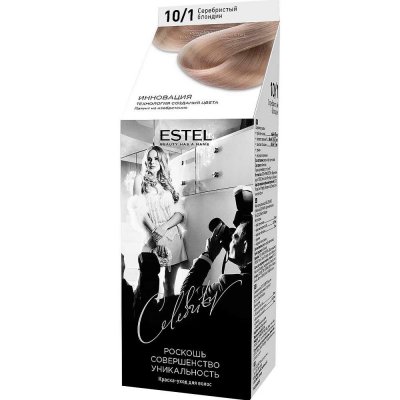 Купить estel (эстель) краска-уход для волос celebrity тон 10/1 серебяный блондин в Богородске