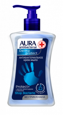 Купить aura (аура) дерма протект крем-мыло антибактериальное протект+ 250мл в Богородске