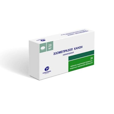 Купить эзомепразол-канон, таблетки кишечнорастворимые, покрытые пленочной оболочкой 20мг, 28 шт в Богородске