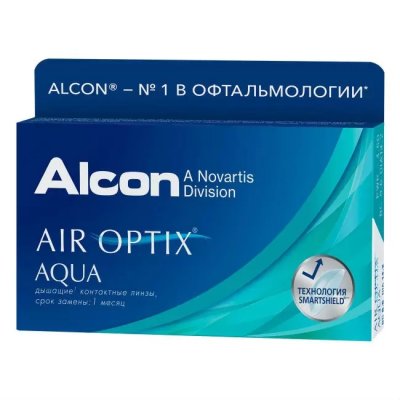 Купить контактные линзы alcon (алкон) air optix aqua, 6 шт, -3,00 (8,6) в Богородске