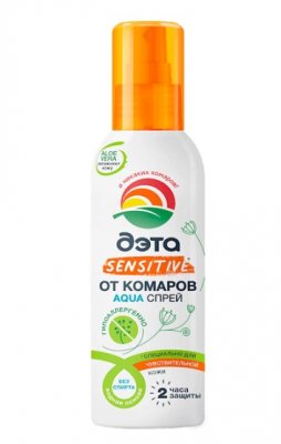 Купить дэта aqua спрей от комаров для чувствительной кожи для взрослых и детей с 9 месяцев, 100мл в Богородске