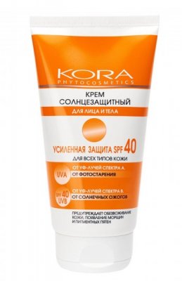 Купить kora (кора) солнцезащитный крем для лица и тела 150мл spf 40 в Богородске