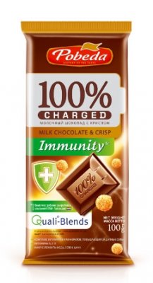 Купить charged immunity (чаржед), шоколад молочный с крипсом, 100г в Богородске