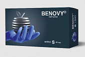 Купить перчатки benovy нитриловые нестерильные неопудренные текстурированные на пальцах размер s 50 пар, сиренево-голубые в Богородске