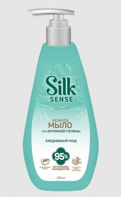 Купить silk sense (силк сенс) мыло нежное для интимной гигиены с экстрактом алоэ и календулы, 190 мл в Богородске