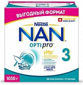 Купить nan 3 optipro (нан) смесь сухая для детей с 12 месяцев, 1050г в Богородске