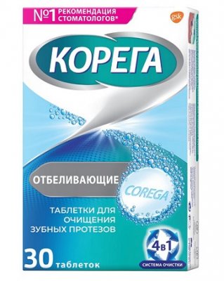 Купить корега таблетки для зубных протезов дентал вайт отбеливающие 30 шт в Богородске