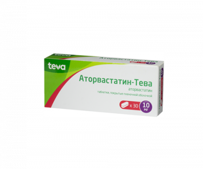 Купить аторвастатин-тева, таблетки, покрытые пленочной оболочкой 10мг, 30 шт в Богородске