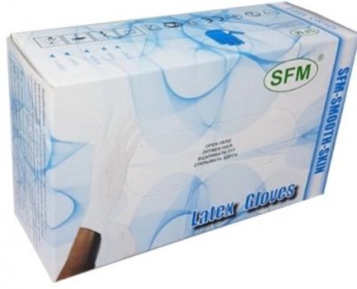 Купить перчатки смотровые sfm латексные нестерильные опудренные m n50 пар/натуральный в Богородске