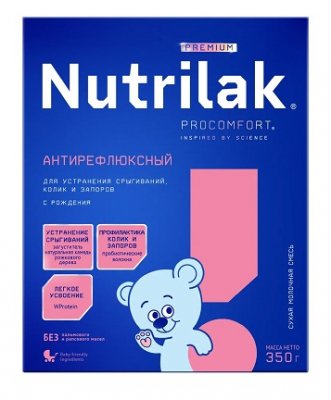 Купить нутрилак (nutrilak) премиум антирефлюксный молочная смесь с рождения, 350г в Богородске