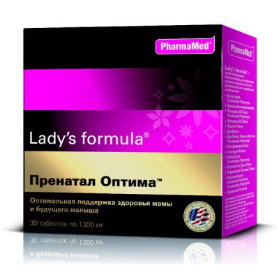Купить lady's formula (леди-с формула) пренатал оптима для беременных, таблетки 30 шт бад в Богородске
