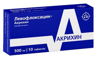 Купить левофлоксацин-акрихин, таблетки, покрытые пленочной оболочкой 500мг, 10 шт в Богородске