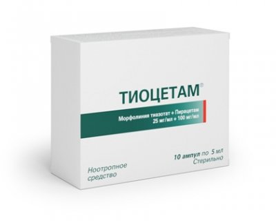 Купить тиоцетам, раствор для внутривенного и внутримышечного введения 25 мг+100 мг/мл, ампулы 5мл, 10 шт в Богородске