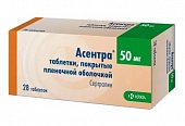 Купить асентра, таблетки, покрытые пленочной оболочкой 50мг, 28 шт в Богородске