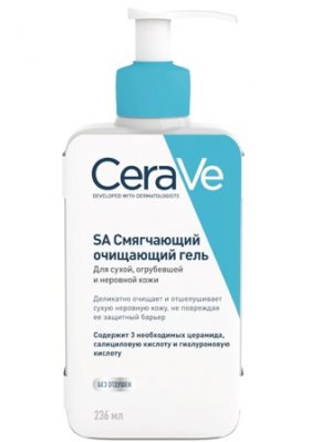 Купить cerave (цераве) sa гель для сухой, огрубевшей и неровной кожи смягчающий очищающий, 236мл в Богородске