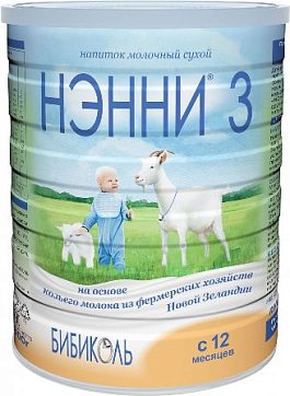 НЭННИ 3 смесь на основе натурального козьего молока с пребиотиками с 12 месяцев, 800г