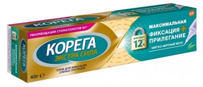 Купить корега крем для фиксации зубных протезов максимальная фиксация+прилегание мягко-мятный вкус 40г в Богородске