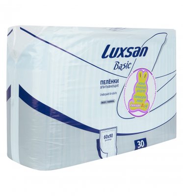 Купить luxsan (люксан) пеленки впитывающие бейсик нормал 60х90см, 30 шт в Богородске