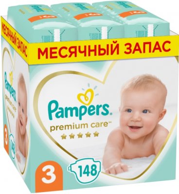 Купить pampers premium care (памперс) подгузники 3 миди 6-10кг, 148шт в Богородске