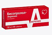 Купить бисопролол-акрихин, таблетки, покрытые пленочной оболочкой 10мг, 30 шт в Богородске