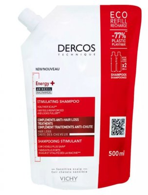 Купить vichy dercos (виши) шампунь против выпадения волос energy+, 500 мл 1 шт eco-refill сменный блок в Богородске