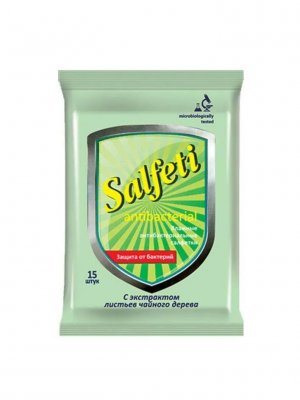 Купить salfeti (салфети) салфетки влажные антибактериальные очищающие 15шт в Богородске