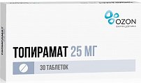 Купить топирамат, таблетки, покрытые пленочной оболочкой 25мг, 30 шт в Богородске