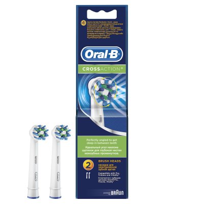 Купить oral-b (орал-би) насадка для электрической зубной щетки crossaction eb50-2, 2 шт в Богородске