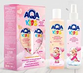 Купить aqa baby (аква беби) kids набор: шампунь и гель для душа для девочек с протеинами пшеницы 200 мл+спрей для легкого расчесывания 200 мл в Богородске