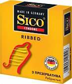 Купить sico (сико) презервативы ribbed ребристые 3шт в Богородске
