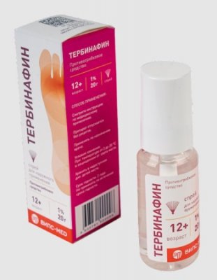 Купить тербинафин, спрей для наружного применения 1%, 20г в Богородске