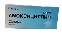 Купить амоксициллин, таблетки диспергируемые 250 мг, 20 шт в Богородске
