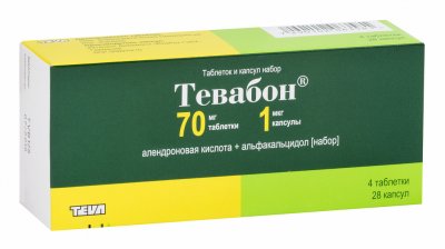 Купить тевабон, набор (тбл 70мг №1+капс 1мкг №7) №4 в Богородске