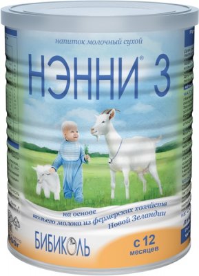Купить нэнни 3 смесь на основе натурального козьего молока с пребиотиками с 12 месяцев, 400г в Богородске