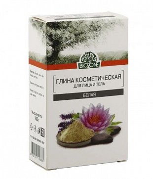 Биозон глина белая для лица и тела анапская, 100г