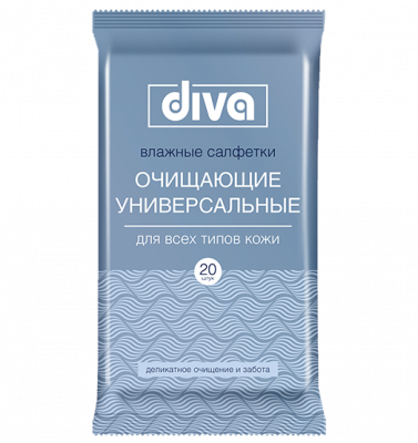 Купить diva (дива) салфетки влажные очищающие универсальные, 15 шт в Богородске