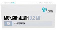 Купить моксонидин, таблетки, покрытые пленочной оболочкой 0,2мг, 60 шт  в Богородске