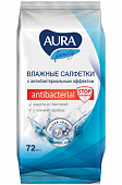 Купить aura (аура) салфетки влажные антибактериальные 72шт в Богородске