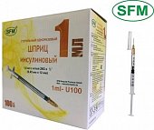 Купить шприц 1мл sfm инсулиновый u-100 с иглой 26g 0.45х12 100 шт в Богородске