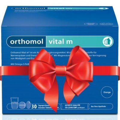 Купить orthomol vital m (ортомол витал м), тройное саше (растворимый гранулят+капсула+таблетка), 30 шт бад в Богородске