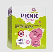 Купить пикник (picnic) baby электрофумигатор+жидкость от комаров 45 ночей, 30мл в Богородске