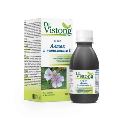 Купить dr vistong (дорктор вистонг) сироп алтея с витамином с без сахара с фруктозой, флакон 150мл в Богородске