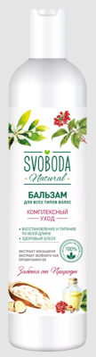 Купить svoboda natural (свобода натурал) бальзам-ополаскиватель для волос женьшень, зеленый чай и провитамин в5, 430мл в Богородске