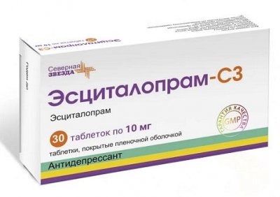 Купить эсциталопрам-сз, таблетки, покрытые пленочной оболочкой 10мг, 30 шт в Богородске