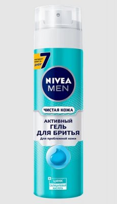 Купить nivea (нивея) для мужчин гель для бритья чистая кожа, 200мл в Богородске
