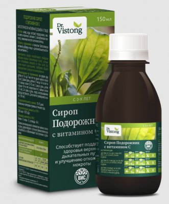 Купить dr vistong (дорктор вистонг) сироп подорожник с витамином с (с сахаром) фл 150мл бад в Богородске