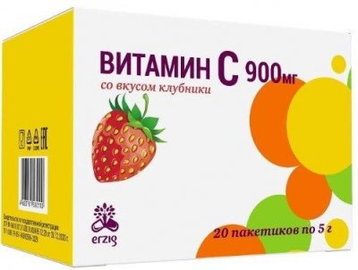 Купить витамин с 900мг, пакетики-саше 5г, со вкусом клубники, 20 шт бад в Богородске