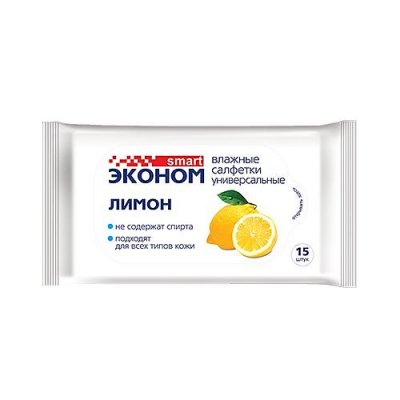 Купить эконом smart салфетки влажные лимон 15шт в Богородске