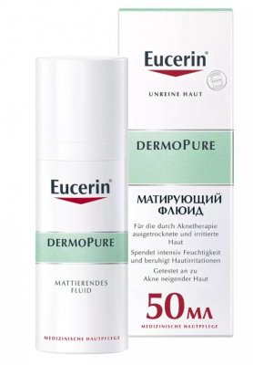 Купить eucerin dermopure (эуцерин) флюид увлажняющий матирующий для проблемной кожи 50 мл в Богородске