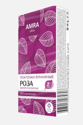 Купить amra (амра) платочки бумажные с ароматом розы, 10 шт в Богородске